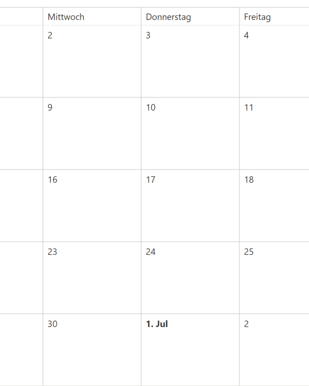 Kalender, © Screenshot Kalender